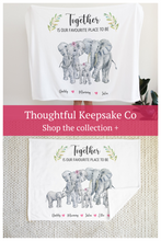 Load image into Gallery viewer, Personalised Fleece Blanket | Elephant Family | Elephant Gift Together is Our Favourite Place To Be
