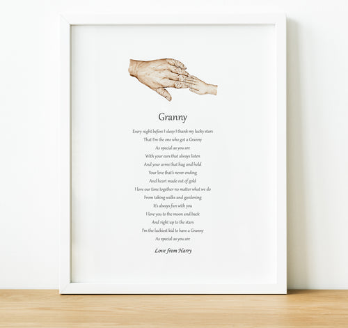 Personalised Poem for Grandparents from Grandchildren | Grandparent Gifts