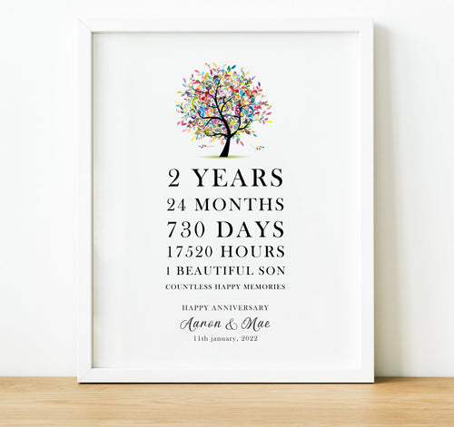 Personalised Anniversary Gifts | Our Love Story 2nd Wedding Anniversary Gift