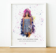 Load image into Gallery viewer, Watercolour Portrait from Photo, personalised birthday gifts, Unique Gifts for Friends, thoughtful keepsake co, best friends are the family we choose
