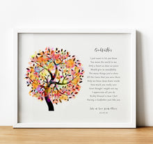 Load image into Gallery viewer, Personalised Godparent poem print with tree, Christening Gifts for Godparents from Godchild, thoughtful keepsake co
