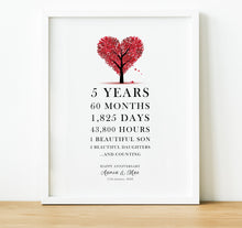 Load image into Gallery viewer, Personalised Anniversary Gifts | Our Love Story 5th Wedding Anniversary Gift
