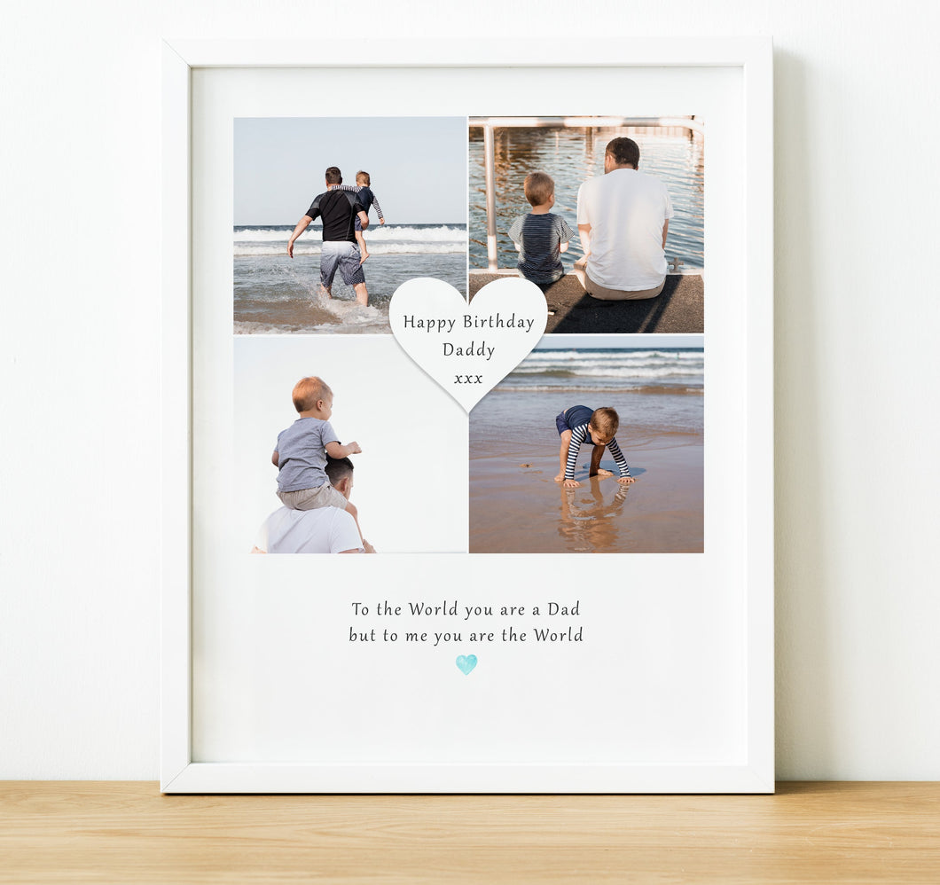 Personalised Gift for dad, Photo Collage Prints of dad with personalised text, thoughtful keepsake co