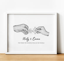 Load image into Gallery viewer, 1st Anniversary Gift | Couple Puzzle Piece Hands Print, thoughtful keepsake co
