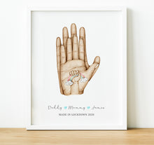 Load image into Gallery viewer, Personalised Family Print, Family Handprints, thoughtful keepsake co, rainbow baby gift
