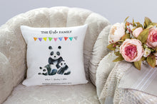 Load image into Gallery viewer, Personalised Family Cushion, together is out favourite place to be, panda Family Pillow, thoughtful keepsake co
