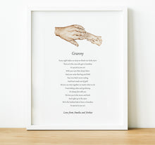 Load image into Gallery viewer, Personalised Poem for Grandparents from Grandchildren | Grandparent Gifts

