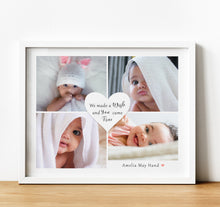Load image into Gallery viewer, New baby gifts, Photo Collage Prints of baby with personalised text, thoughtful keepsake co
