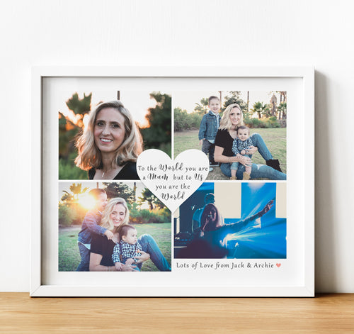 Personalised Gift for mum, Photo Collage Prints of mum with personalised text, thoughtful keepsake co