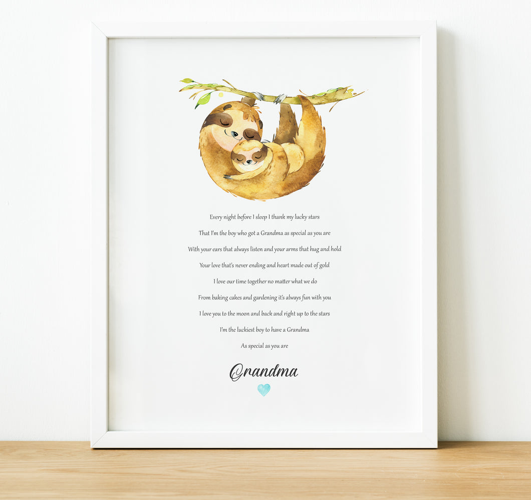 Personalised Poem for Granny from Grandchild | New Grandma Gift