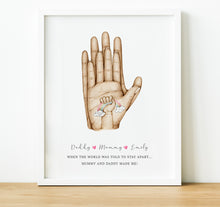 Load image into Gallery viewer, Personalised Family Print, Family Handprints, thoughtful keepsake co, rainbow baby gift
