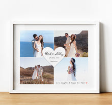 Load image into Gallery viewer, Personalised Wedding Gifts, Photo Collage Prints from wedding day with personalised text, thoughtful keepsake co
