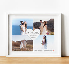Load image into Gallery viewer, Personalised Wedding Gifts, Photo Collage Prints from wedding day with personalised text, thoughtful keepsake co
