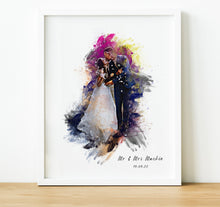 Load image into Gallery viewer, Watercolour Portrait from Photo, Unique Wedding Gift for Couple, thoughtful keepsake co, personalised wedding presents
