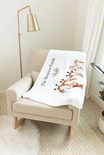 Load image into Gallery viewer,  personalised fleece blanket, giraffe family, Together is Our Favourite Place To Be
