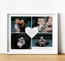 Load image into Gallery viewer, Personalised Gift for dad, Photo Collage Prints of dad with personalised text, thoughtful keepsake co
