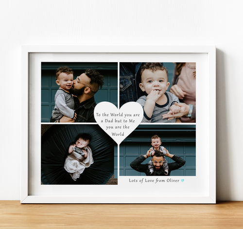 Personalised Gift for dad, Photo Collage Prints of dad with personalised text, thoughtful keepsake co