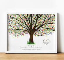 Load image into Gallery viewer, Personalised Godchild poem print with tree, Christening Gifts for Godchild from Godparents, thoughtful keepsake co

