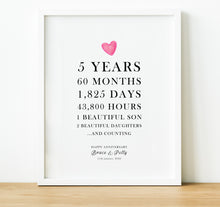 Load image into Gallery viewer, Personalised Anniversary Gifts | Our Love Story 20th Wedding Anniversary Gift
