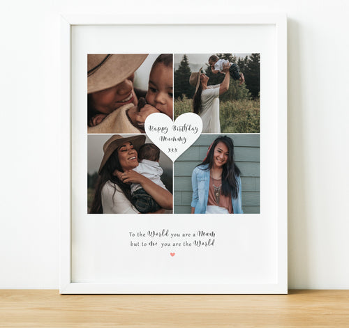 Personalised Gift for mum, Photo Collage Prints of mum with personalised text, thoughtful keepsake co