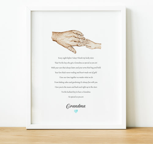 Personalised Poem for Granny from Grandchild | New Grandma Gift