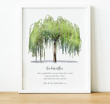 Load image into Gallery viewer, Personalised Godparent poem print with tree, Christening Gifts for Godparents from Godchild, thoughtful keepsake co
