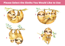 Load image into Gallery viewer, Personalised Family Print, Sloth Family,  Thoughtful Keepsake
