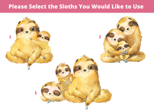 Load image into Gallery viewer, Personalised Fleece Blanket | Sloth Family | Together is Our Favourite Place To Be
