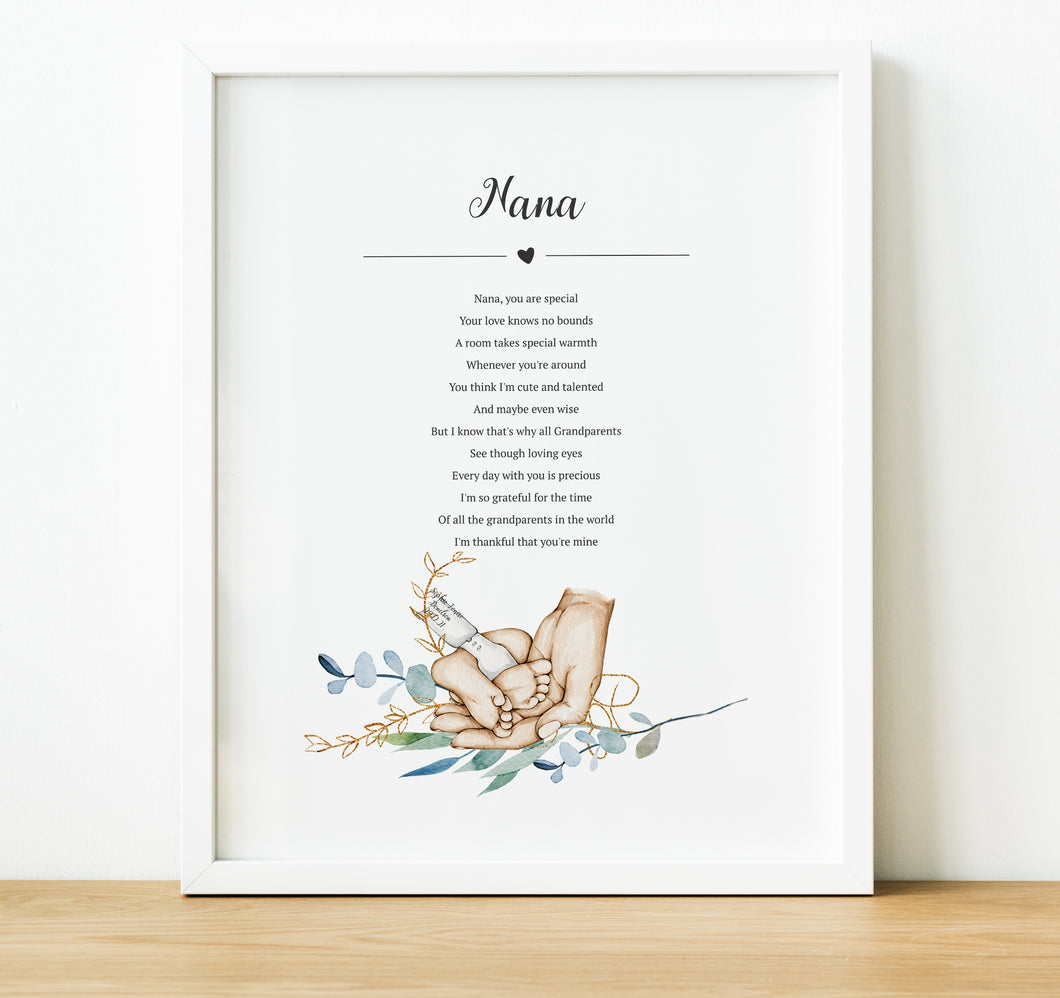 Personalised Poem for Grandparents from Grandchildren | Grandparent Gifts