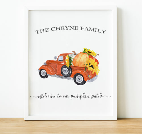 Personalised Family Print, Autumn Wall Art, Thoughtful Keepsake Co