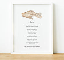 Load image into Gallery viewer, Personalised Poem for Grandparents from Grandchildren | Grandparent Gifts
