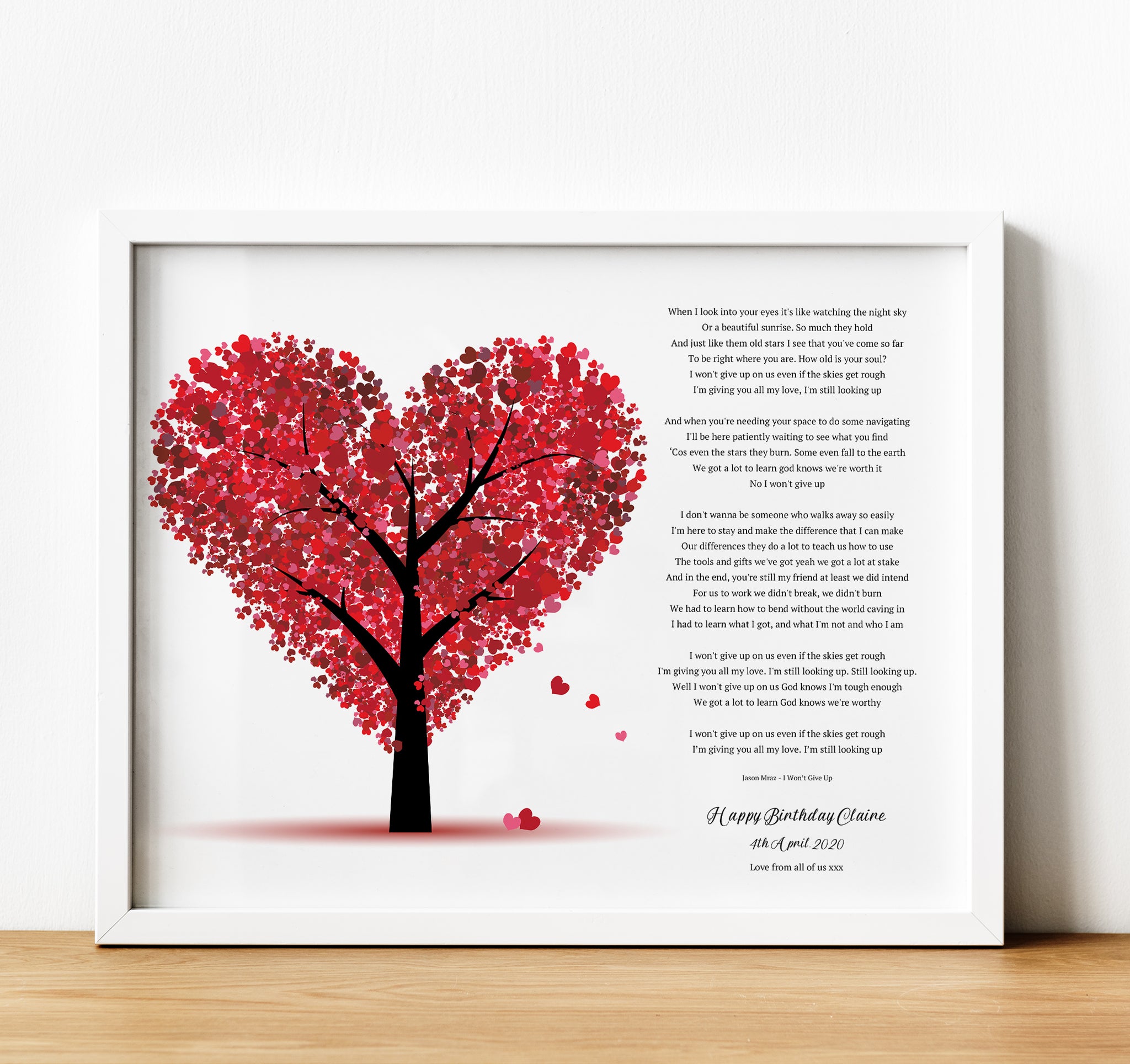 Personalised Anniversary Gifts | Song Lyric Print – The Thoughtful 