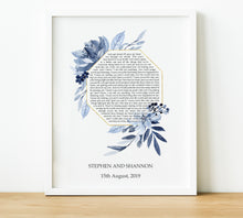 Load image into Gallery viewer, Personalised Anniversary Gifts,  Song Lyric Print, Wedding Vows Print, 1st Anniversary Gifts, First Dance Lyrics, Wedding Song Print, thoughtful keepsake co
