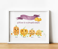 Load image into Gallery viewer, Personalised Family Print, Autumn Wall Art, Thoughtful Keepsake Co, Autumn Home Decor
