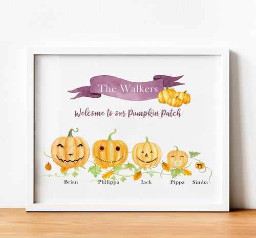 Personalised Family Print, Autumn Wall Art, Thoughtful Keepsake Co, Autumn Home Decor