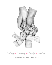 Load image into Gallery viewer, Personalised Family Print, Family Handprints, thoughtful keepsake co, Gift for Twins
