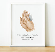 Load image into Gallery viewer, Personalised Family Print, Family Handprints, thoughtful keepsake co, unusual baby gifts
