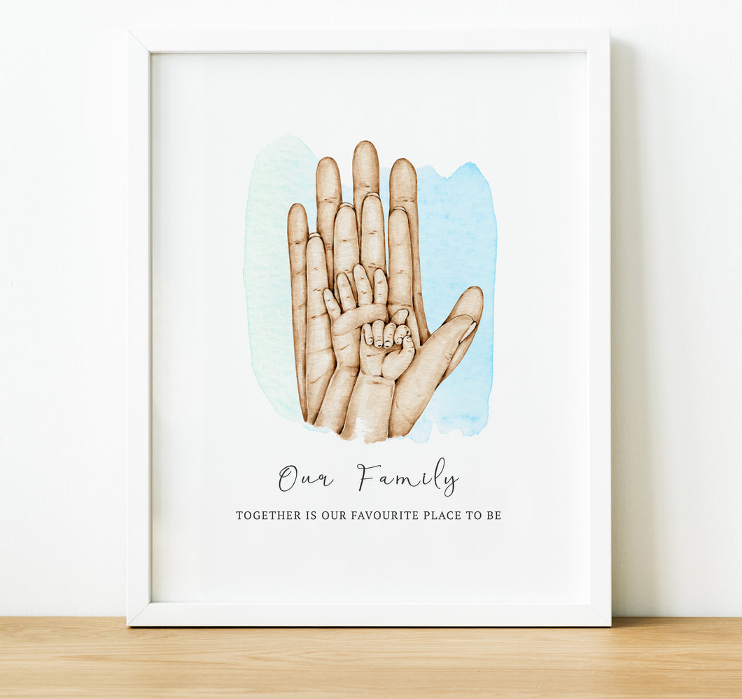 Personalised Family Print, Family Handprints, thoughtful keepsake co