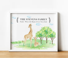Load image into Gallery viewer, Personalised Family Print, Giraffe Family, Thoughtful Keepsake Co
