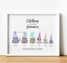 Load image into Gallery viewer, Personalised Family Print, Gnome gift, Chillin with my gnomies,, Thoughtful Keepsake, Personalised Family Gifts
