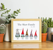 Load image into Gallery viewer, Personalised Family Print, Gnome gift, Thoughtful Keepsake Co
