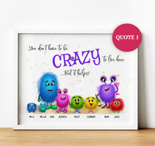 Load image into Gallery viewer, Personalised Family Print, Monster Family, Thoughtful Keepsake Co
