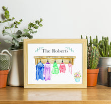 Load image into Gallery viewer, Personalised Family Print, Watercolour Raincoat Family, Thoughtful Keepsake Co
