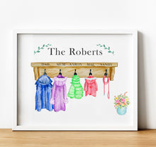 Load image into Gallery viewer, Personalised Family Print, Watercolour Raincoat Family, Thoughtful Keepsake Co
