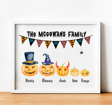Load image into Gallery viewer, Personalised Family Print | Autumn Wall Art
