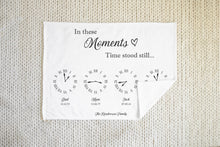 Load image into Gallery viewer, Personalised Fleece Blanket  In These Moments Time Stood Still Family Clocks

