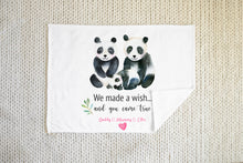 Load image into Gallery viewer, Personalised Fleece Blanket | Panda Family Personalised New Baby Gifts
