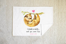 Load image into Gallery viewer, Personalised Fleece Blanket | Sloth Family Personalised New Baby Gifts
