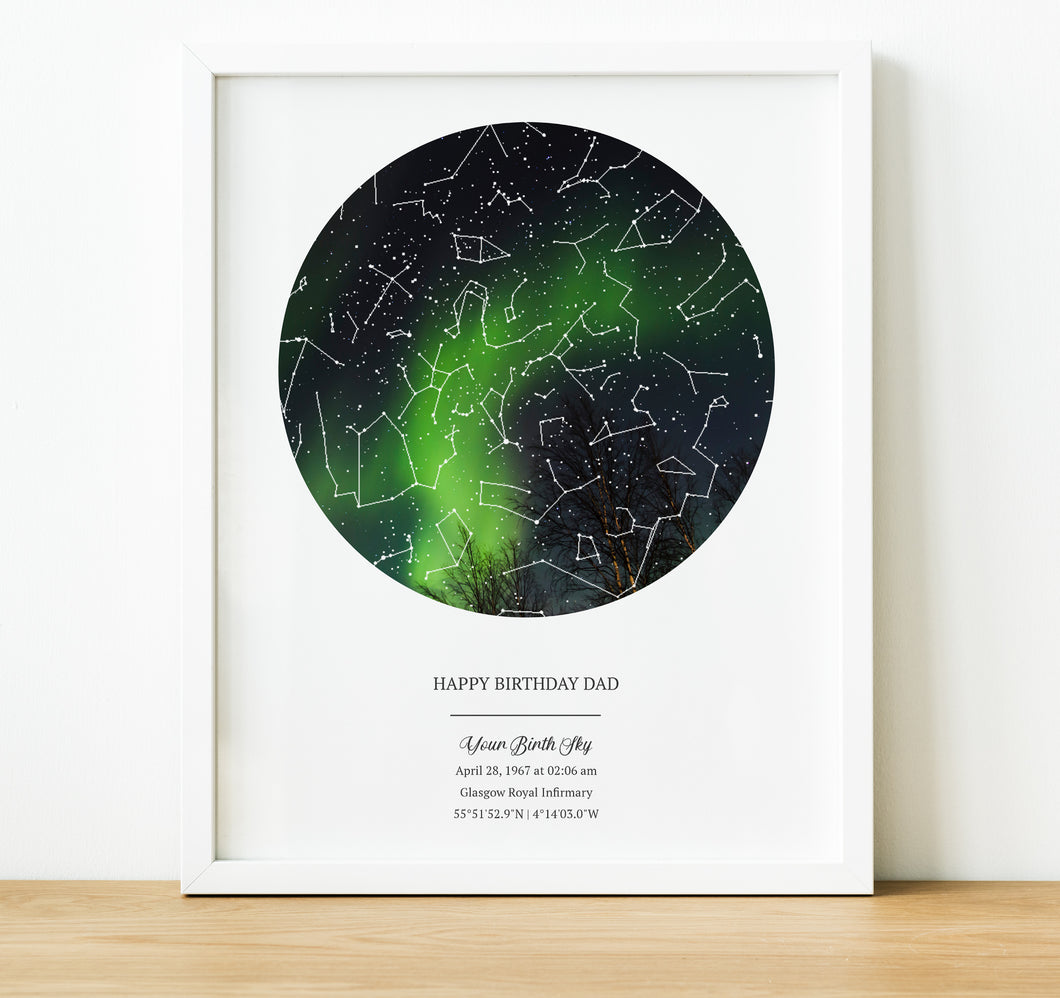 Personalised Gift for Dad, The Night Sky Star Map Print, thoughtful keepsake co (5)