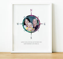 Load image into Gallery viewer, Personalised Gift for Mum |  We&#39;d Be Lost Without You Compass image with photo inside and quote, Custom Photo Print , thoughtful keepsake co
